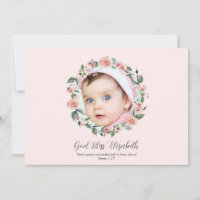 Pink Floral 2 Photo Bible Verse Baptism for Girls