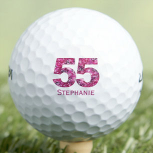 Pink Floral 55th Gift for Mom – Elegant Style Golf Balls