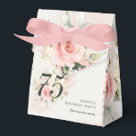 Pink Floral 75th Birthday Party Favor Box<br><div class="desc">Pink Rose Floral Bunch Any Age Birthday Party favour boxes. Rustic floral greenery and pink rose foliage. The template that can be easily edited and the text replaced with your own details by clicking the "Personalize" button. For further customization, please click the "Customize Further" link and use our design tool...</div>