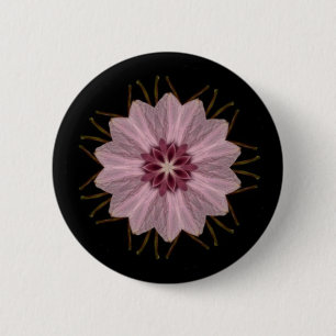 Pink Floral Abstract 2 Inch Round Button