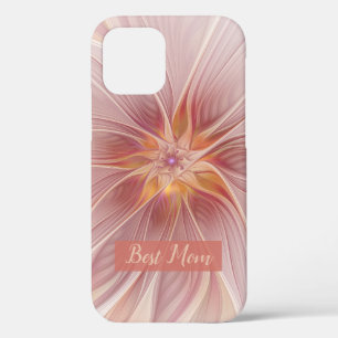 Pink Floral Abstract Fractal Art Flower Best Mom iPhone 12 Case
