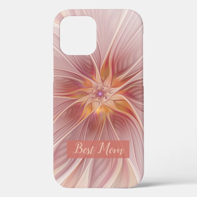 Pink Floral Abstract Fractal Art Flower Best Mom Case-Mate iPhone Case (Back)