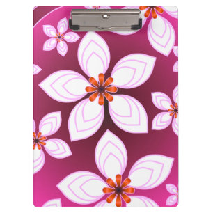 Pink Floral Abstract Pattern   Aesthetic Flower Ar Clipboard
