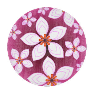 Pink Floral Abstract Pattern   Aesthetic Flower Ar Cutting Board