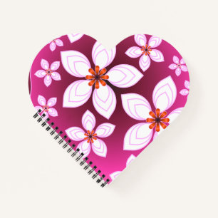 Pink Floral Abstract Pattern   Aesthetic Flower Ar Notebook