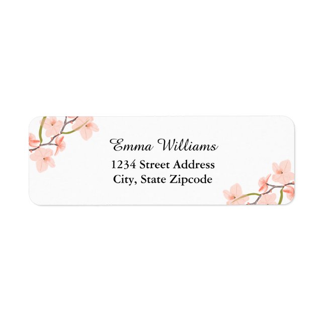 Pink Floral Address Labels (Front)