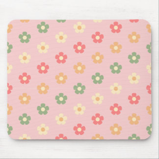 Pink floral aesthetic mouse pad