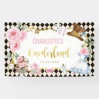 Pink Floral Alice in Onederland 1st Birthday