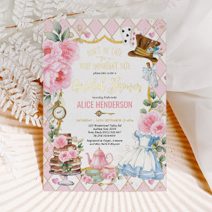 Pink Floral Alice in Wonderland Bridal Shower Tea