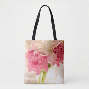 Pink Floral All-Over-Print Tote Bag, Medium Bag