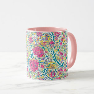 Pink Floral Arabic Pattern  Mug
