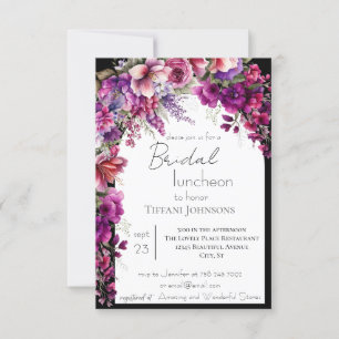 Pink Floral Arch Bridal Luncheon Invitation