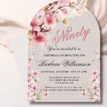 Pink Floral Arch Elegance 90th Birthday Party Invitation<br><div class="desc">Start this special 90th birthday celebration in a elegant style with this beautifully feminine gentle floral arch invitation with hand painted watercolor mixed wildflowers. All of the text can be personalized for your party including the guest of honour's age. If you have any special requests or require design assistance, just...</div>
