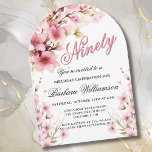 Pink Floral Arch Elegance 90th Birthday Party Invitation<br><div class="desc">Start this special 90th birthday celebration in a elegant style with this beautifully feminine gentle floral arch invitation with hand painted watercolor mixed wildflowers. All of the text can be personalized for your party including the guest of honour's age. If you have any special requests or require design assistance, just...</div>