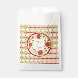 Pink Floral Art Favour Bag