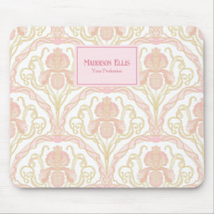 Pink Floral Art Nouveau Feminine Business Mouse Pad