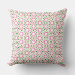 Pink Floral Artistic Abstract Pattern Throw Pillow