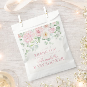 Pink Floral Baby in Bloom Baby Shower Dessert Favour Bag