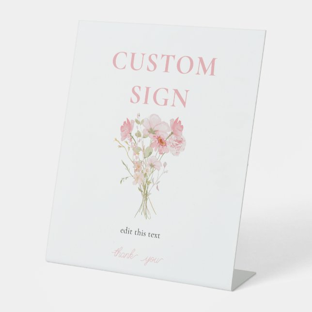 Pink Floral Baby in Bloom Baby shower Panneau pers (Recto)