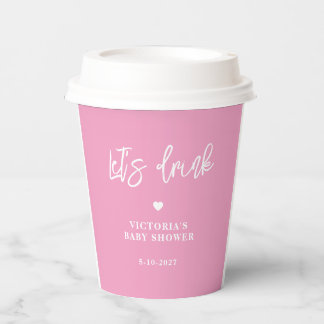 Pink Floral Baby in Bloom Baby Shower Paper Cups