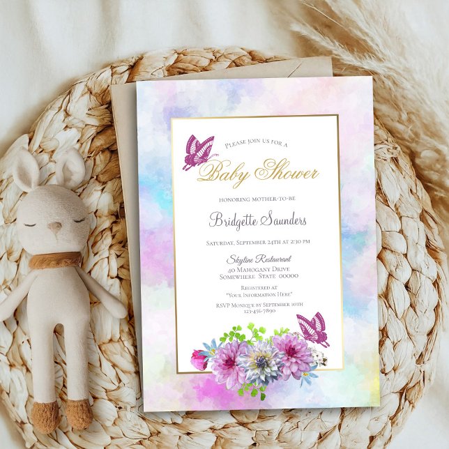  Pink Floral Baby Shower Invitation (Creator Uploaded)