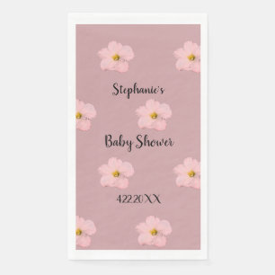 Pink Floral Baby Shower Petunia Pattern Artsy 2024 Napkin