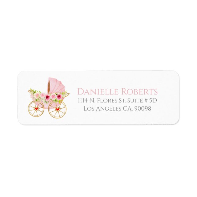 Pink Floral baby stroller (Front)