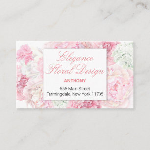 Pink Floral background business card