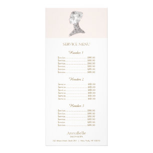 Pink Floral Beauty Girl Salon Prix Menu