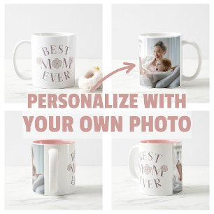 Pink Floral Best Mom Ever Coffee Mug