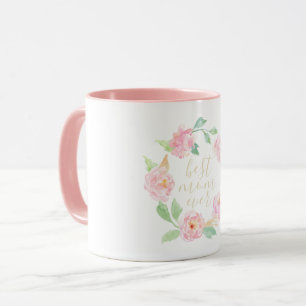 Pink Floral Best Mom Ever Mother's Day Gift Mug