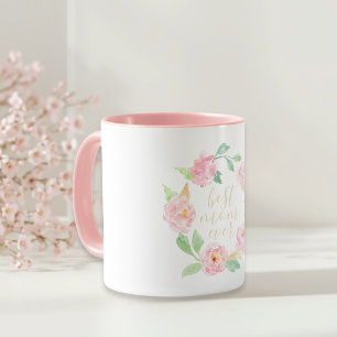 Pink Floral Best Mom Ever Mother's Day Gift Mug