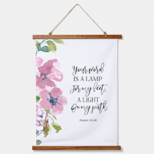 Pink Floral Bible verse Wall Hanging Tapestry