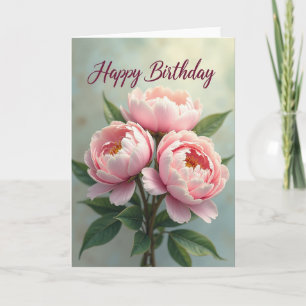 Pink Floral Birthday Card