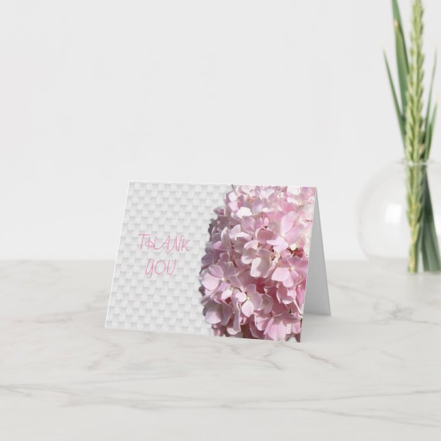 Pink Floral blank thank you note (Front)