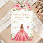 Pink Floral Blonde Hair Girl Sweet Sixteen Gift Tags<br><div class="desc">This elegant and glamourous sweet sixteen birthday gift tag can be personalized with a name. The design features a beautiful princess with blonde hair and fair skin in a pink ball gown. The text combines handwritten script and modern sans serif fonts for a classy and sophisticated look. The floral arrangements,...</div>