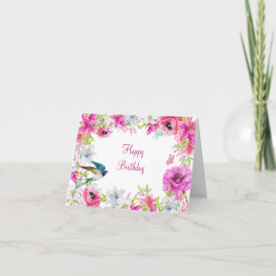 Pink floral bloom artistic card