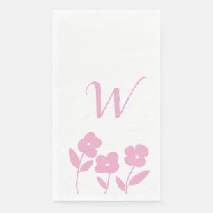 Pink Floral Blooms cutom monogram Napkin