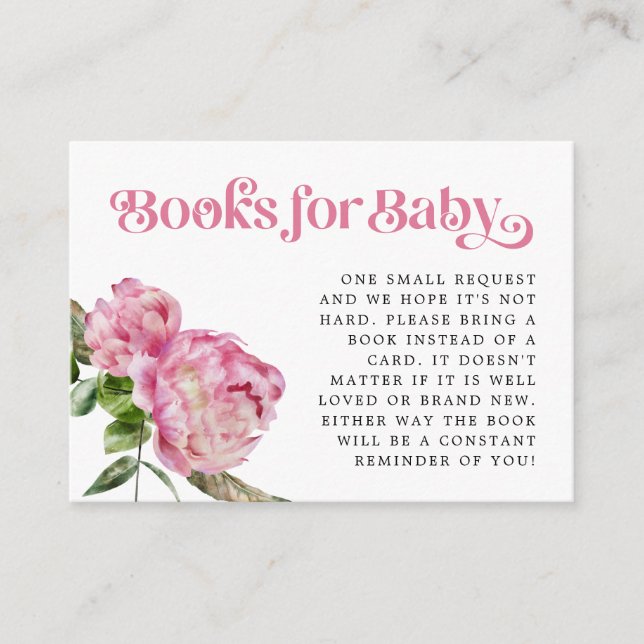 Pink Floral Book Request Enclosure Card (Front)
