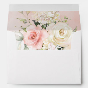 Pink Floral Botanical Birthday Party Invitations Envelope