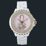 Pink Floral Bouquet Bride Wedding Bridesmaid Watch<br><div class="desc">Watch features an original marker illustration of a pretty pink floral ball wedding bouquet. Makes a great gift for the bride or bridal party!

Designer is available to create and upload custom designs to match the colours and themes of your wedding--click "Ask this Designer" to begin the design process!</div>