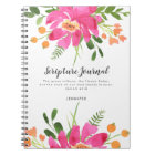 Pink Floral Bouquet Personalized Scripture Journal