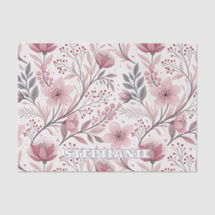 Pink Floral Bouquet with Berry Accents Tissue Paper