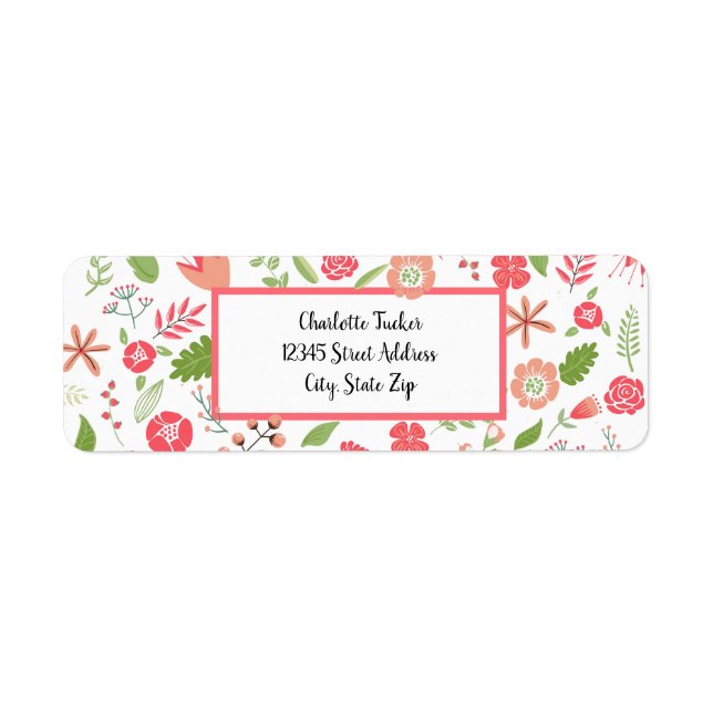 Pink Floral Bouquets - Return Address Label (Front)