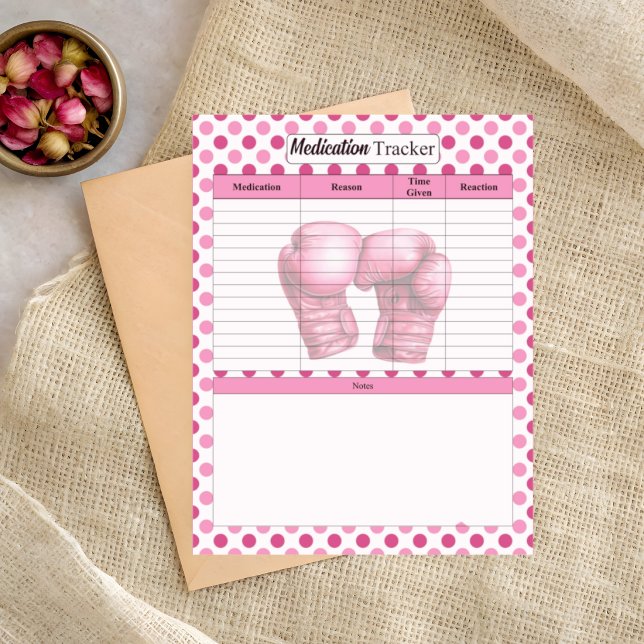 Pink Floral Breast Cancer_ Medication Tracker Notepad (Creator Uploaded)