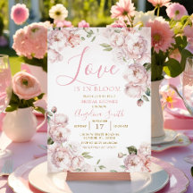 Pink Floral Bridal Shower Bridal Brunch Invitation