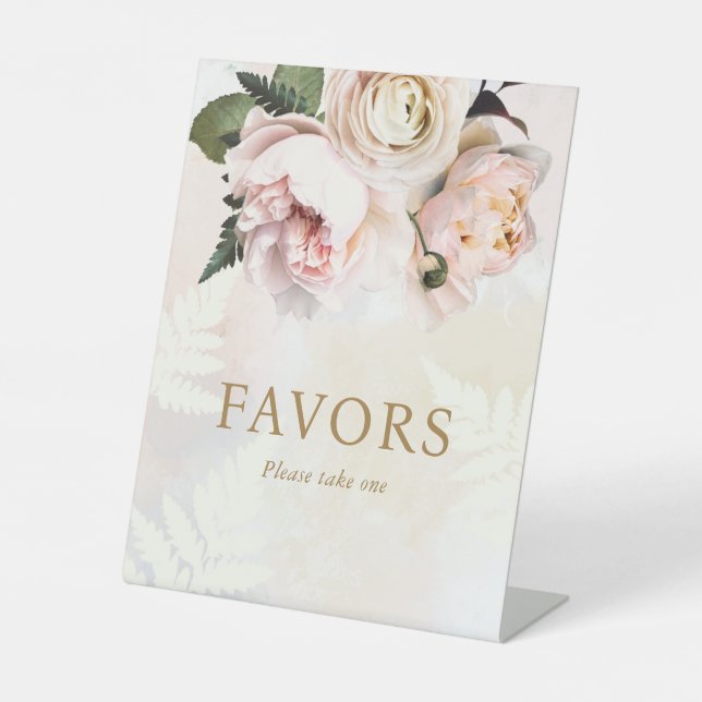 Pink Floral Bridal Shower Favour Sign (Front)