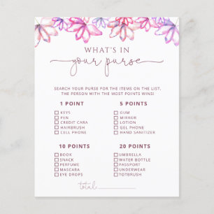 Pink Floral Bridal Shower Game