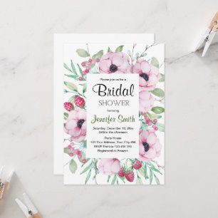 Pink Floral Bridal Shower Invitations