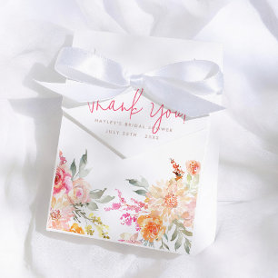 Pink Floral Bridal Shower Thank You Favor Box